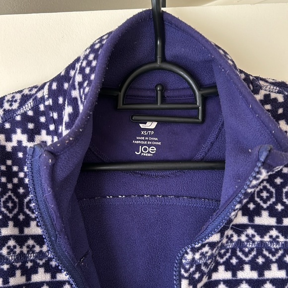 Joe Fresh athletic fleece zip, women’s, fitted XS, high neck, zip pockets - Picture 3 of 3